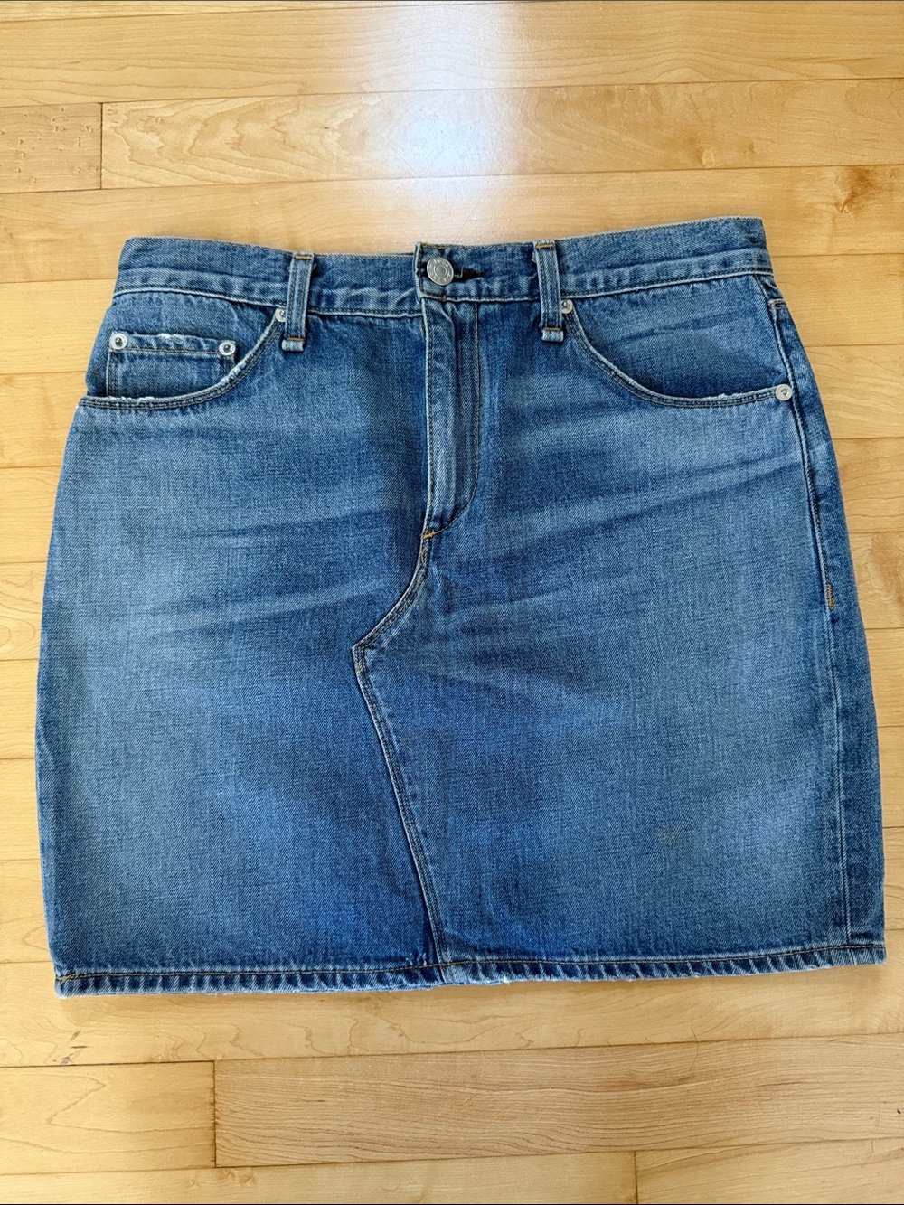 rag & bone Blue Denim Skirt Size 28 MADE IN USA